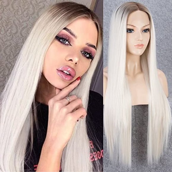 Platinum Blonde Lace Front Wig - Picture 7 of 7